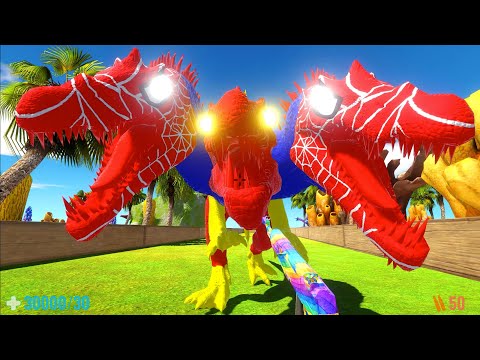 DEATH RUN vs SPIDER HYDRA FLASH SPINOSAURUS - Animal Revolt Battle Simulators