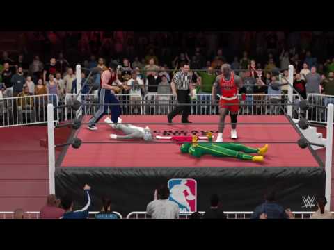 WWE 2K16 Kick-Ass and Casey Jones vs Michael Jordan and Bugs Bunny  (TagTeam Tournament ) part 2