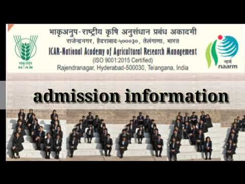 ICAR-National Academy of Agricultural Research Management (NAARM)| Admission information scholarship