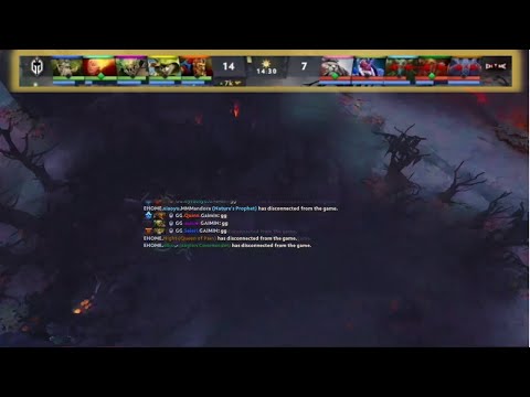 Tilted EHOME(?) called GG at min 14 against Gaimin Gladiators