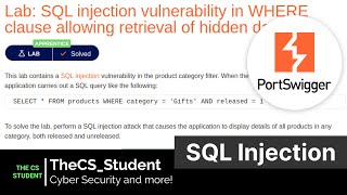 SQL INJECTION ON THE WHERE CLAUSE | APPRENTICE | - PORTSWIGGER ACADEMY