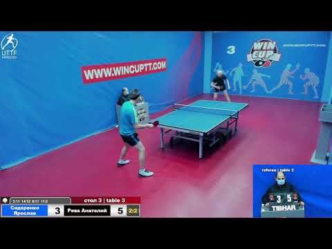 Сидоренко Ярослав 2-3 Рева Анатолий Турнир Восток 5  WINCUP  22.01.22 ПрямаяTрансляция Зал3