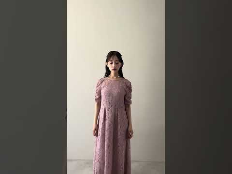 ピンクの配色レースエプロンドレス 動画