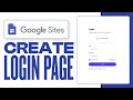 How To Create Login Page In Google Sites (2024) Full Guide