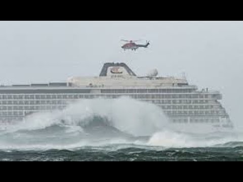 The passenger cruise liner was caught in a 12 ball storm.
