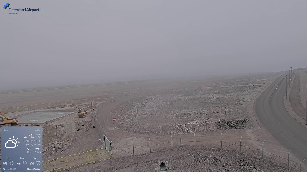 Live webcam view of Nuuk Airport North Runway
