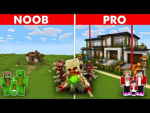 NOOB VS PRO: FUNGAL OUTBREAK HOUSE BUILD CHALLENGE – SAFEST BASE TO PROTECT THE FAMILY