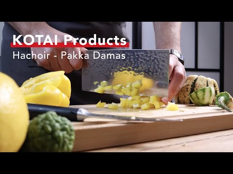 KOTAI Products - Pakka Damas collection - Couteau Hachoir / Cleaver Knife 190 mm