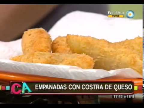 Empanadas fritas con costra de queso