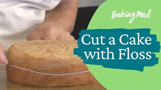 How to cut a cake with floss