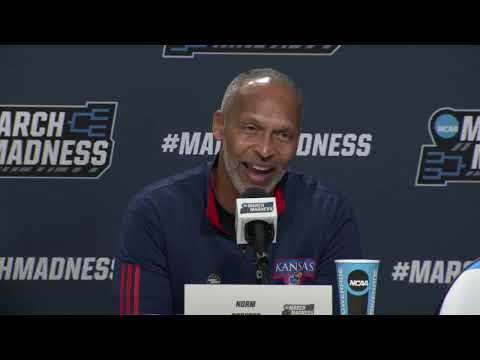 Norm Roberts, KJ Adams and Gradey Dick react to Kansas' win over Howard