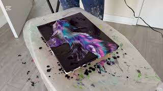 WOAH! This colour palette turned out so PRETTY 🤩 🥰 - Flowery POP on BLACK base | Acrylic Painting