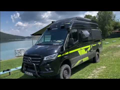 20240719 BI357 Hymer Grand Canyon S Crossover Sprinter W907 von der Varghis Schlucht zum  Cincis-See