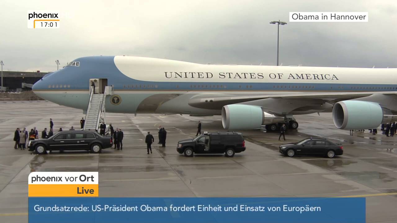 Obama-Besuch in Hannover: Abflug des US-Präsidenten Barack Obama am 25.04.2016