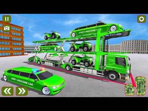 US Army Car Transporter Driving -: New Police Trailer Truck Driver Simulator (2022) - Best Gameplay