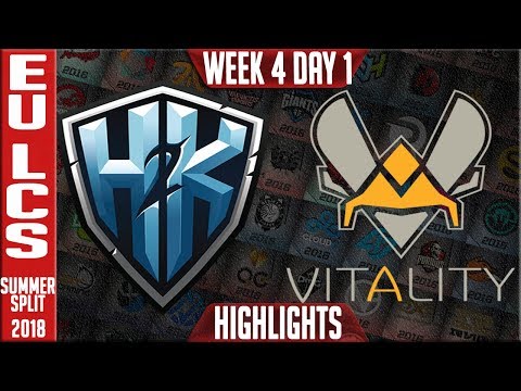 H2K vs VIT Highlights | EU LCS Summer 2018 Week 4 Day 1 | H2K vs Vitality Highlights