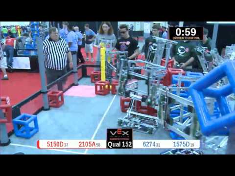 2015 VRC Engr Q152 - 5150D 2105A vs 6274 1575D - 49 to 28 - VEX Worlds 2015 - Engineering Division