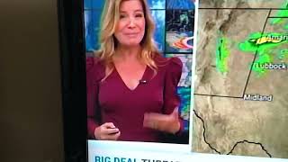 Jen Carfagno … is it chilly in The Weather Channel studio  No, it’s just the dress material.