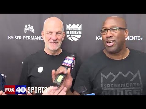 Kings Coach Mike Brown grabs FOX40 microphone, interviews assistant Jay Triano