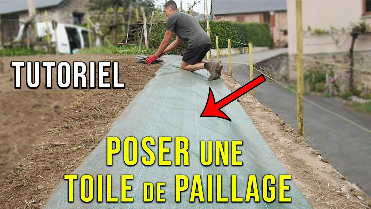 Comment bien Poser une Toile de Paillage Tissée (sans agrafes) Pour un Talus, haie, massif...