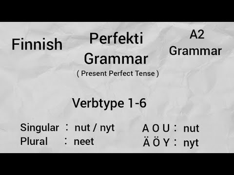 Finnish Perfekti Grammar ( Present Perfect Tense )