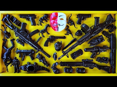 Cleans Hacker Weapon Box! Explosives and Dangerous Toy Guns - Sharp Karambit Knives Box of Toy Guns
