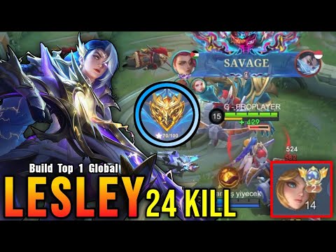 SAVAGE + 24 Kills!! Lesley VS Top 2 Global Edith - Build Top 1 Global Lesley ~ MLBB