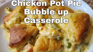 Chicken Pot Pie Bubble up Casserole 😋 #casserole #easydinner