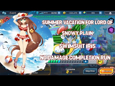 ROCKMAN X DiVE - Swimsuit Iris (Summer Vacation for Lord of Snowy Plain No Damage Completion Run)