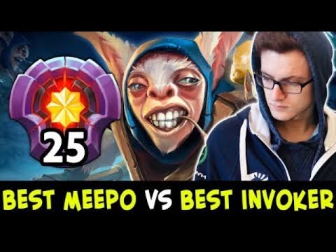 25 level Meepo vs BEST Invoker MIRACLE — mid totally DESTROYED