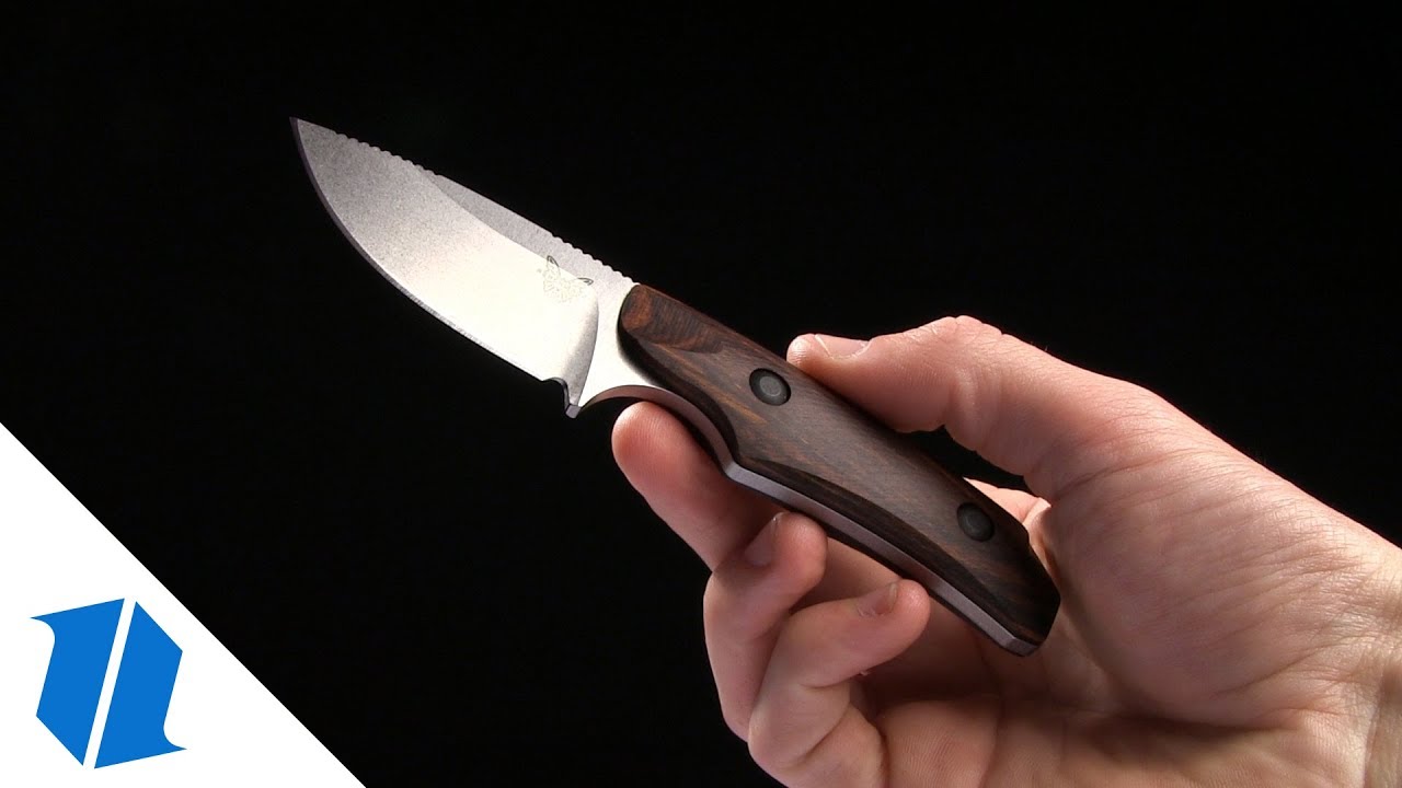 Benchmade Hidden Canyon Hunter Knife Wood Fixed Blade (2.67" Stonewash) 15016-2