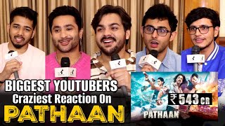 Top 5 YouTubers Reaction On Pathan Shahrukh Khan Movie CRAZE! CarryMinati, Ashish Chanchlani, sc0ut