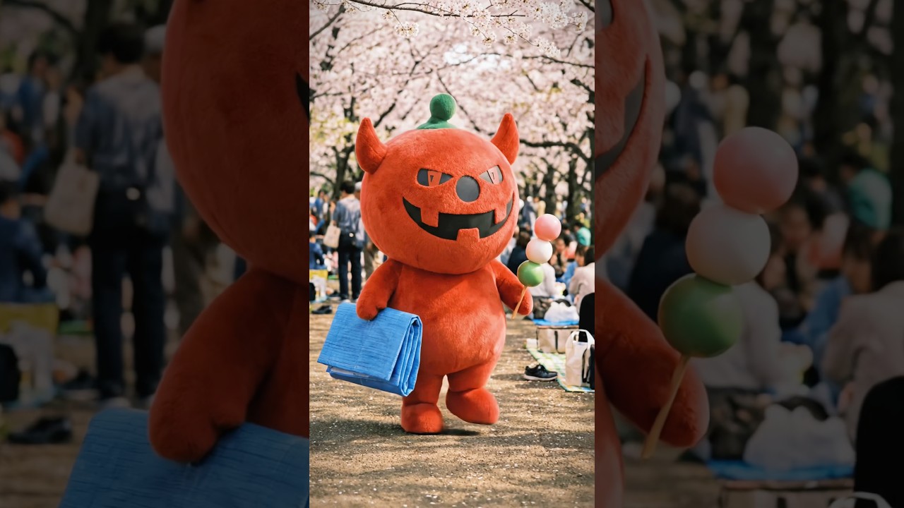 落とした団子を追いかけたゆるキャラの末路がヤバすぎた🌸🍡 #ヤバイラー