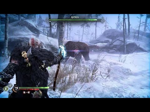 Kratos Fights Bear (Atreus) (God of War Ragnarök) Gameplay Cutscene