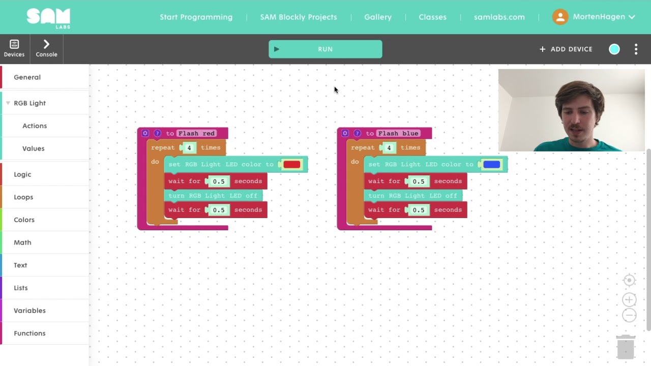 Coding with SAM Labs: Functions