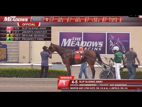 Slip Sliding Away & Åke Svanstedt won PA Sire Stakes 2YO Filly Trot 3rd div. in 1.57 at The Meadows.
