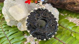 Soft Solder Obsidian Pendant