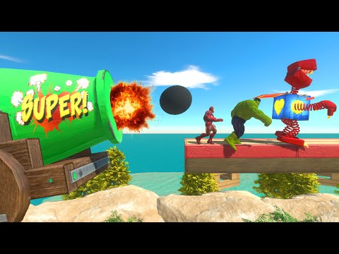 Who Can Escape The Super Cannon - Superhero VS Creepy Monster - ARBS