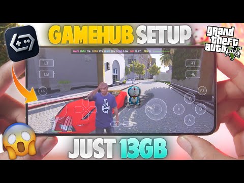 GTA 5 EXTREMELY LITE on Android 😱 | Just 13GB | Gamehub Emulator Full Setup + GTA5 Lite Gameplay