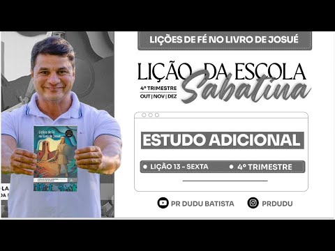 Lição da  Escola Sabatina ADULTOS , Sexta 26/12/2025  "Estudo Adicional" com Pr Dudu. Insta:@prdudu
