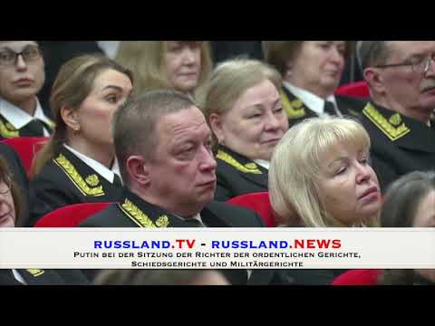 Putin bei der Sitzung der Richter der ordentlichen Gerichte, Schiedsgerichte und Militärgerichte