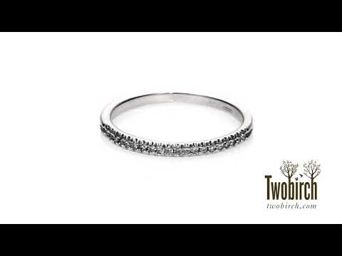 0.2 Carat Twenty Stone Domed French Cut Pave Set Wedding TwoBirch TB-WR-0250-WG-D