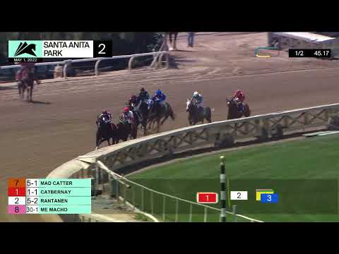 Mad Catter wins Race 2 on Sunday, May 1st, 2022 at Santa Anita Park.
