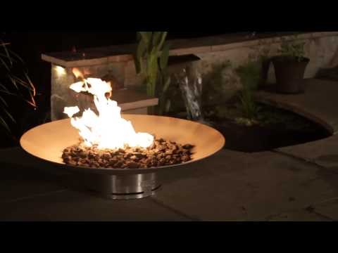 Fire Pit Art 58" Bella Vita Stainless Steel Wood Burning Fire Pit