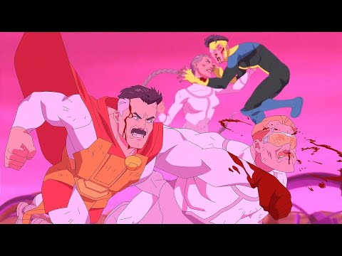 Invincible Omni Man And Mark Vs Viltrumites Full Fight And Ending HD   Invincible Season 2 Episode 4