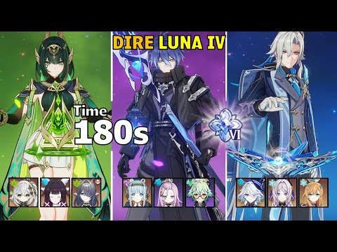 [180s] C2 Nefer & C2 Flins & C3 Neuvillette - Dire Stygian Onslaught Luna IV Genshin Impact