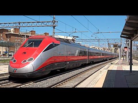 [HD - Treni] ETR500 N.36 Frecciarossa + Treno Eurostar AV FR Trenitalia in arrivo a Roma Tiburtina!