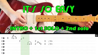 IT&#39;S SO EASY - Guitar lesson - intro 1st solo 2nd solo - Linda Ronstadt - fast &amp; slow