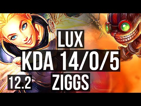 LUX vs ZIGGS (MID) | 14/0/5, Legendary, 1.5M mastery, 400+ games | NA Diamond | 12.2