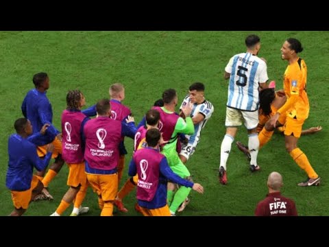 Brawl breaks out in Argentina v Netherlands (Quarter Final Fifa World Cup Qatar 2022) Fight @ Lusail